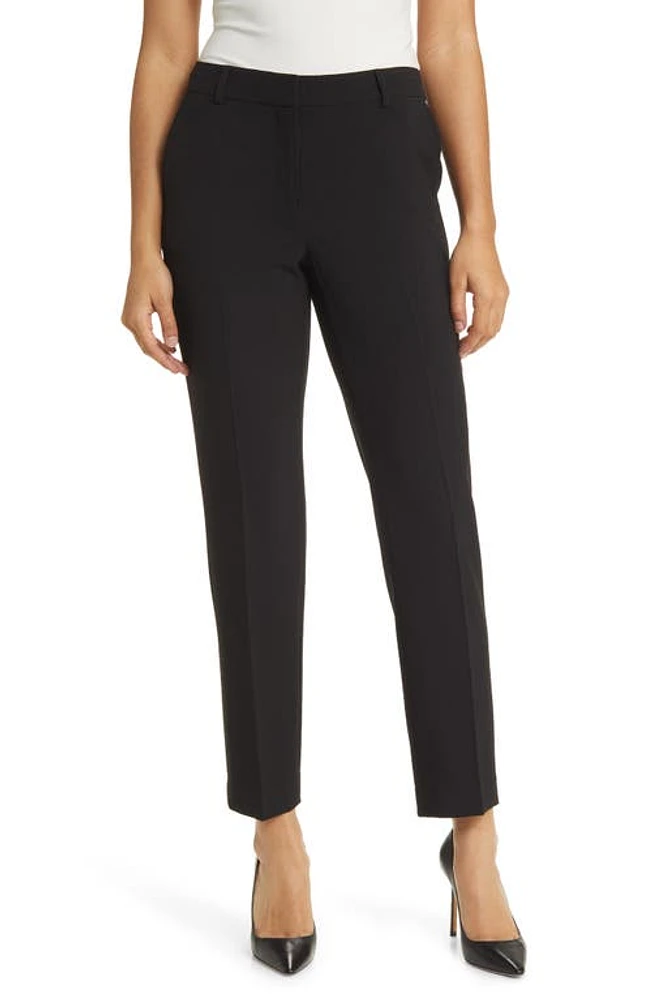 Anne Klein Creased Straight Leg Pants Black at Nordstrom,