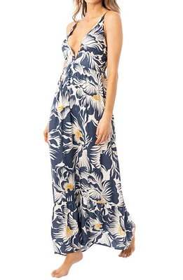 Maaji Delft Taylor Floral Maxi Cover-Up Sundress Blue at Nordstrom,