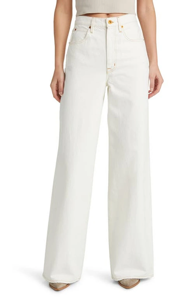 SLVRLAKE Eva Organic Cotton Wide Leg Jeans Natural White at Nordstrom,