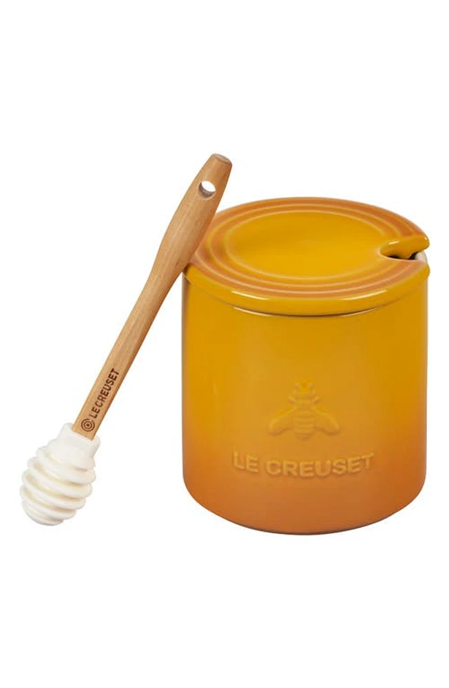 Le Creuset Stoneware Honey Pot & Dipper in Nectar at Nordstrom, Size 14 Oz