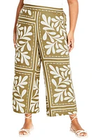 City Chic Modern Muse Ankle Wide Leg Pants in Juniper Tile at Nordstrom, Size Xs