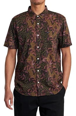 RVCA Anytime Short Sleeve Button-Up Shirt at Nordstrom,