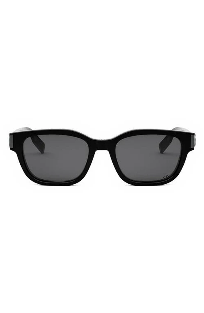 DIOR CD Icon S1I 54mm Geometric Sunglasses in Shiny Black /Smoke at Nordstrom