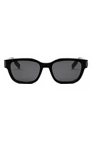 DIOR CD Icon S1I 54mm Geometric Sunglasses in Shiny Black /Smoke at Nordstrom