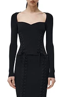 Simkhai Daphane Side Lace-Up Top Black Multi at Nordstrom,