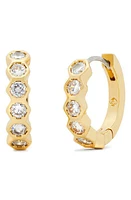 Kate Spade New York hexagon huggie earrings in Clear/Gold at Nordstrom