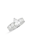 SHYMI Pear & Emerald Cut Cubic Zirconia Eternity Ring in Silver/White at Nordstrom