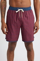 Fair Harbor The Anchor Swim Trunks Nautical Red Wavy Geo at Nordstrom,