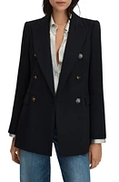 Reiss Lana Wool Blend Blazer Navy at Nordstrom,