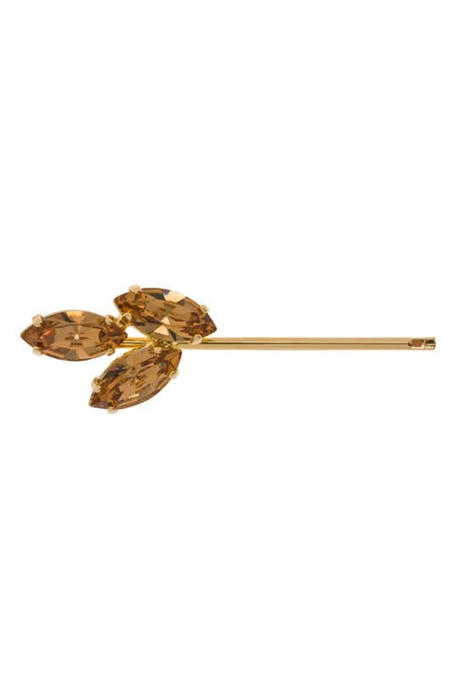 L. Erickson Triple Crystal Bobby Pin in Lt Colorado Topaz/Gold at Nordstrom