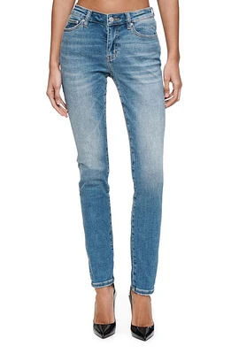 PURPLE BRAND Worn Skinny Jeans Mid Indigo at Nordstrom,