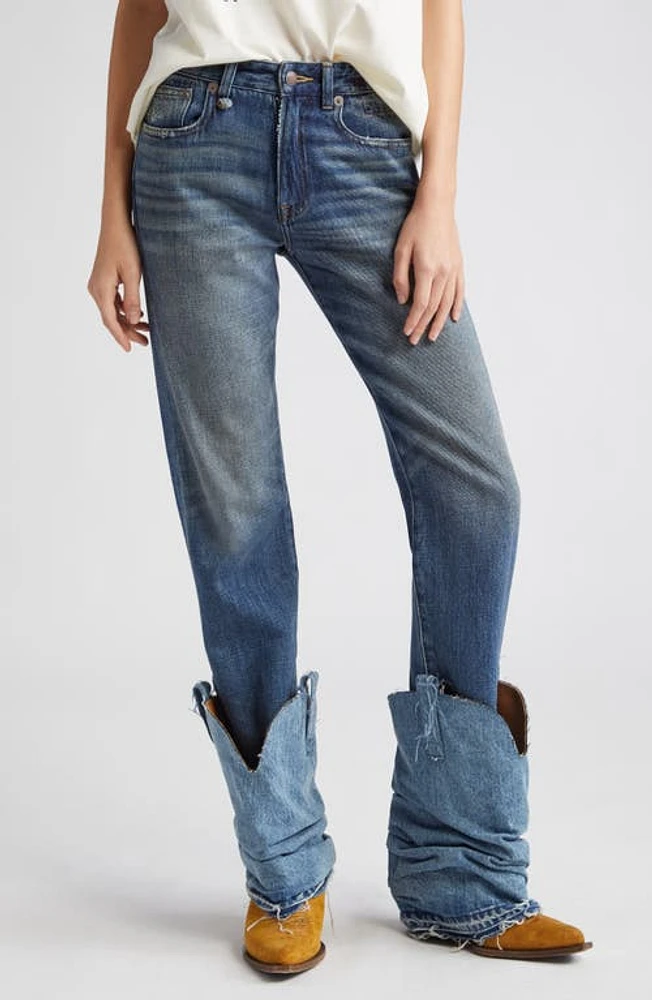 R13 Romeo Distressed Straight Leg Jeans Dane Indigo at Nordstrom,