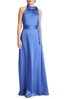 Sachin & Babi Kayla Crinkle Georgette Gown French Blue at Nordstrom,