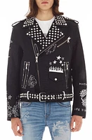 Cult of Individuality Belted Faux Leather Moto Jacket Black at Nordstrom,