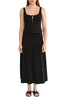 WAYF Isola Cotton Knit Skirt Black at Nordstrom,