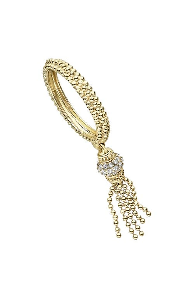 LAGOS Caviar Gold Diamond Tassel Ring in Gold/Diamond at Nordstrom, Size 6