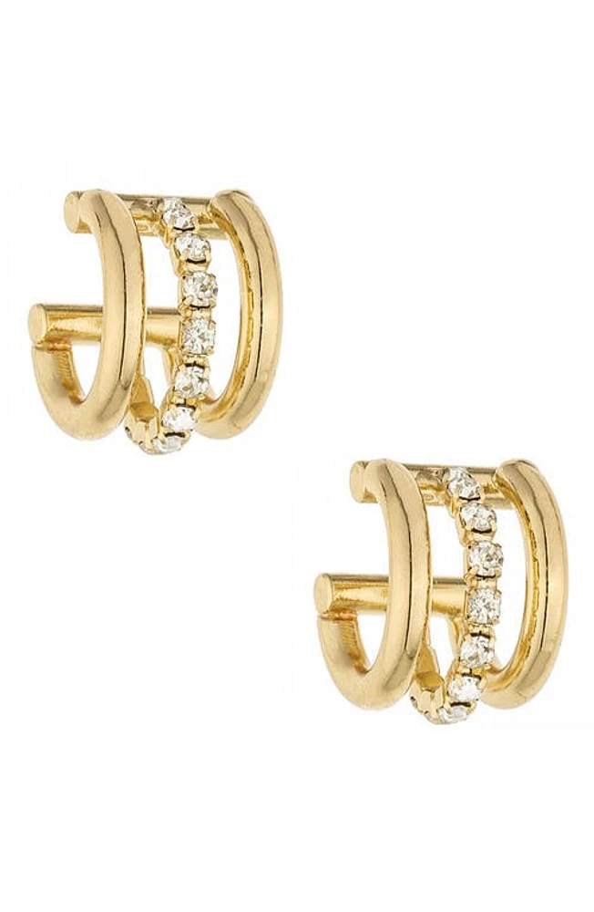 Ettika Crystal Huggie Hoop Earrings in Gold at Nordstrom