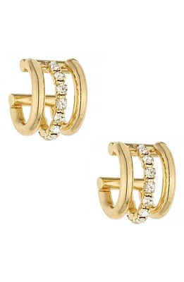 Ettika Crystal Huggie Hoop Earrings in Gold at Nordstrom