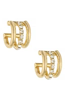 Ettika Crystal Huggie Hoop Earrings in Gold at Nordstrom