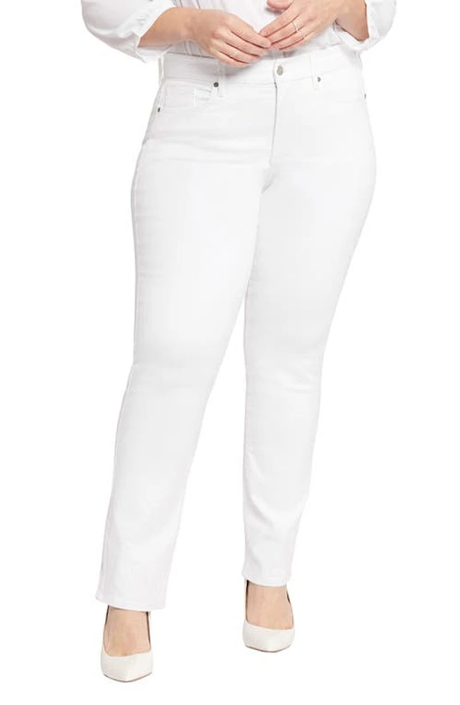 NYDJ Marilyn Waist Match Straight Leg Jeans Optic White at Nordstrom, X