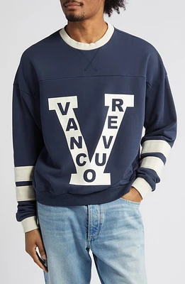 Falling Forward Vancouver Hockey Jersey Sweatshirt Navy at Nordstrom,