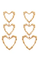 Petit Moments Hammered Heart Drop Earrings in Gold at Nordstrom