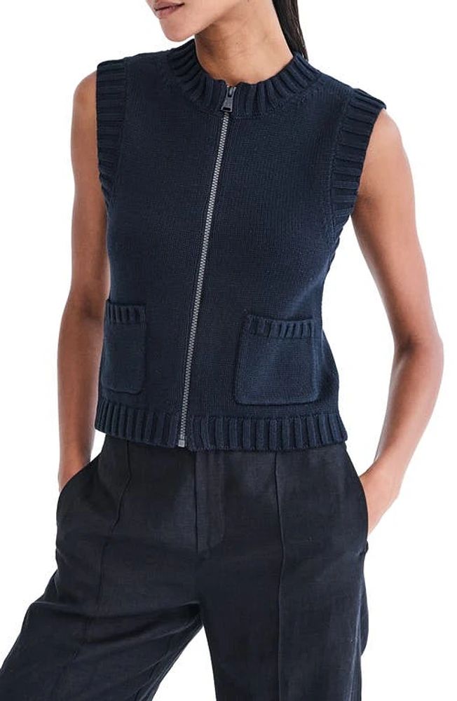 Alp N Rock Cartsen II Zip Front Organic Cotton Sweater Vest Black at Nordstrom,