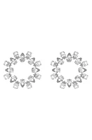 Swarovski Millenia Cubic Zirconia Frontal Hoop Earrings in Silver /Clear Crystal at Nordstrom