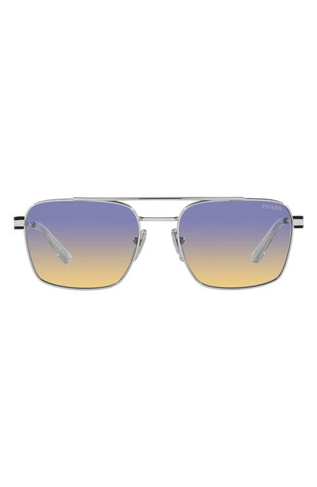 Prada 56mm Gradient Pillow Sunglasses in Silver at Nordstrom