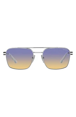 Prada 56mm Gradient Pillow Sunglasses in Silver at Nordstrom