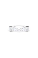 HauteCarat Men's Asscher Cut Lab Created Diamond In the Band Ring in Gold at Nordstrom