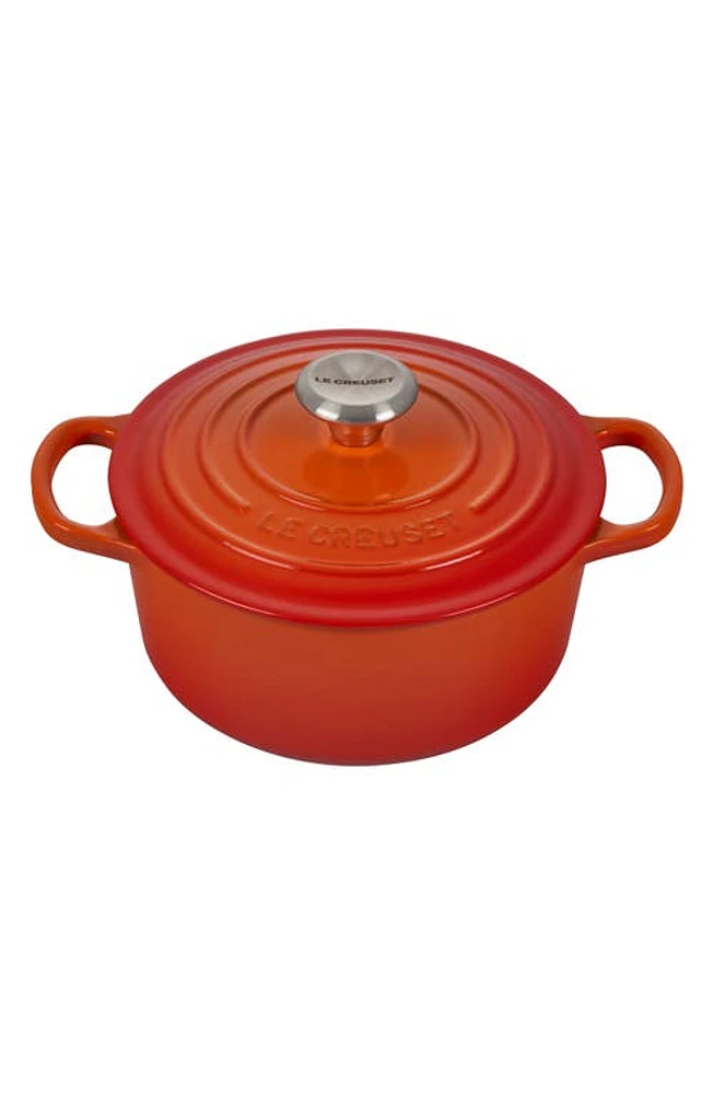 Le Creuset Signature 2-Quart Round Enamel Cast Iron Dutch Oven in Flame at Nordstrom