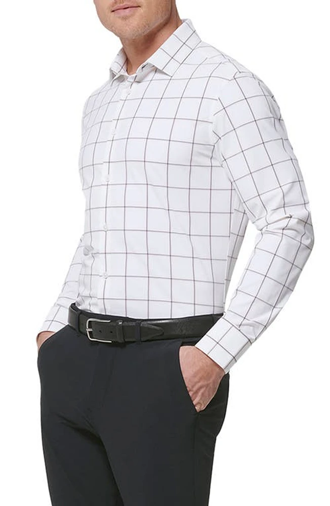 Mizzen+Main Leeward Tattersall Stretch Performance Button-Up Shirt Nightshade Windowpane at Nordstrom,