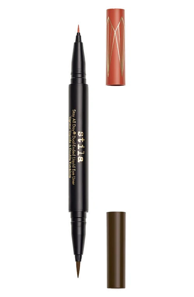 Stila Stay All Day Dual-Ended Liquid Eyeliner in Amber /Dark Brown at Nordstrom