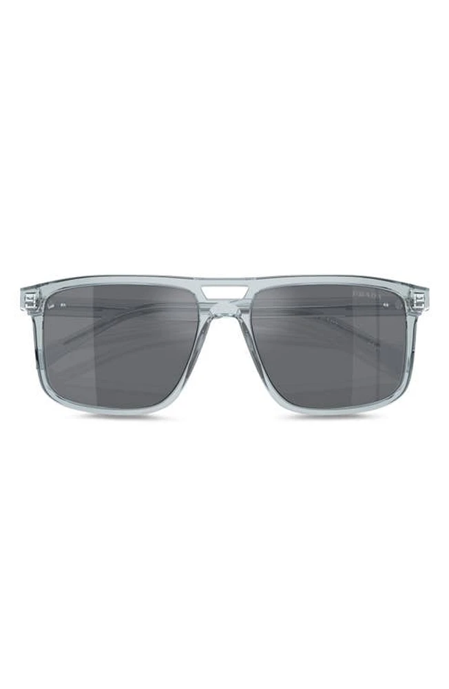 Prada 58mm Rectangular Sunglasses in Grey at Nordstrom