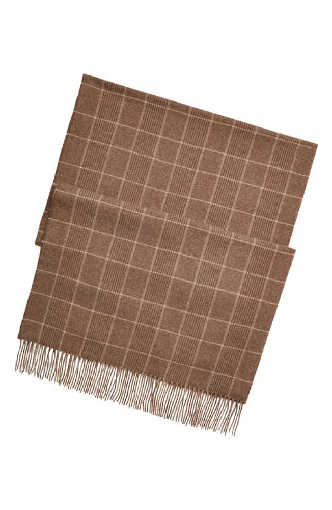 Ralph Lauren Purple Label Russel Plaid Cashmere Scarf in Taupe Multi at Nordstrom