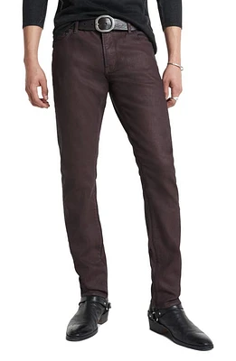 John Varvatos Coated Slim Fit Jeans Mulberry at Nordstrom,