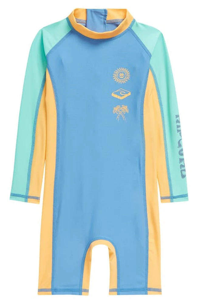 Rip Curl Kids' Mystic Long Sleeve One-Piece Rashguard Swimsuit Blue Yonder at Nordstrom,