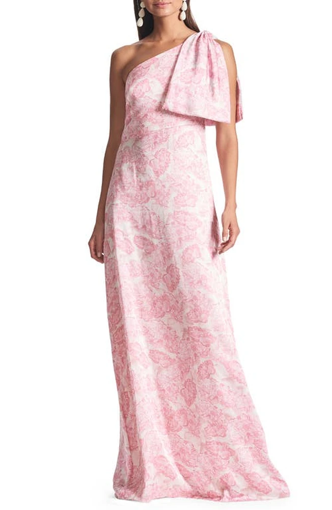 Sachin & Babi Chelsea One-Shoulder Gown Rouge Damask Rose at Nordstrom,