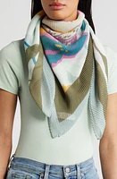 Nordstrom Pleated Square Scarf in Teal Botanist Floral at Nordstrom