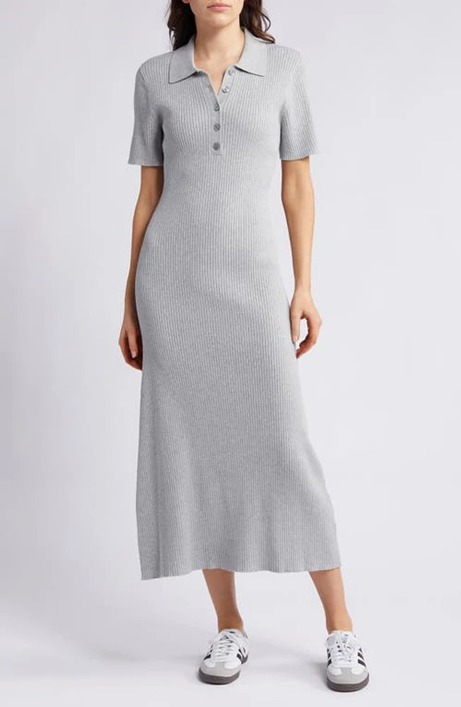 Treasure & Bond Polo Rib Cotton Blend Sweater Dress at Nordstrom,