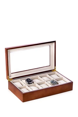 Bey-Berk Cherry Wood Harvey Watch Case at Nordstrom