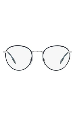 burberry Hugo 51mm Round Optical Glasses in Gunmetal at Nordstrom