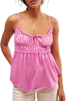 Free People Scarlette Mixed Media Babydoll Camisole at Nordstrom,