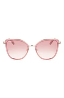 FERRAGAMO 54mm Gradient Cat Eye Sunglasses in Rose Gold /Bordeaux at Nordstrom