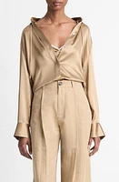 Vince Hooded Silk Button-Up Shirt at Nordstrom,