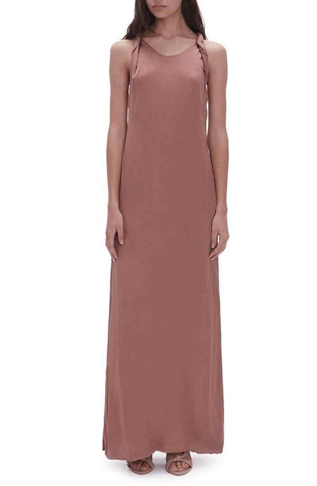 Aje Intrigue Twist Back Maxi Dress Chocolate Brown at Nordstrom, Us