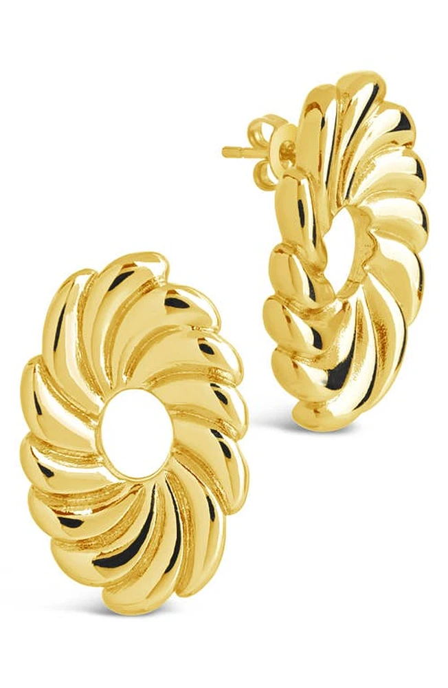 Sterling Forever Moulinet Flower Stud Earrings in Gold at Nordstrom