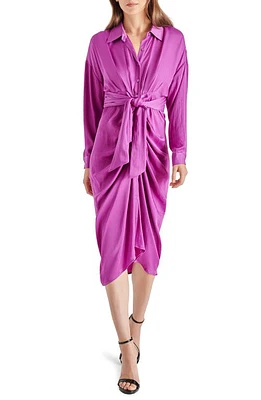 Steve Madden Sula Long Sleeve Shirtdress Magenta Purple at Nordstrom,