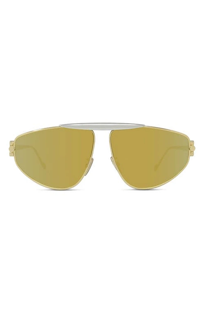 Loewe Anagram 61mm Pilot Sunglasses in Shiny Endura Gold /Brown at Nordstrom